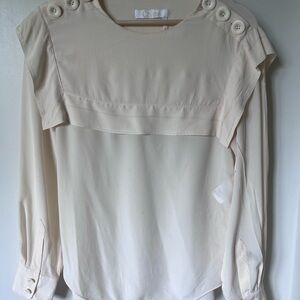Chloe Cream Long Sleeve Boxy Blouse